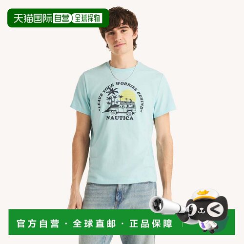 自营Nautica Mens Good Mood Crew Graphic T-Shirt - beachball