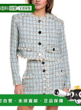 自营 TOCCIN Lainey Cropped Tweed Jacket - blue 美国奥莱直发