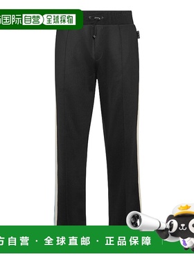 自营philipp pleinTracksuit Pants Stripes - black 美国奥莱直
