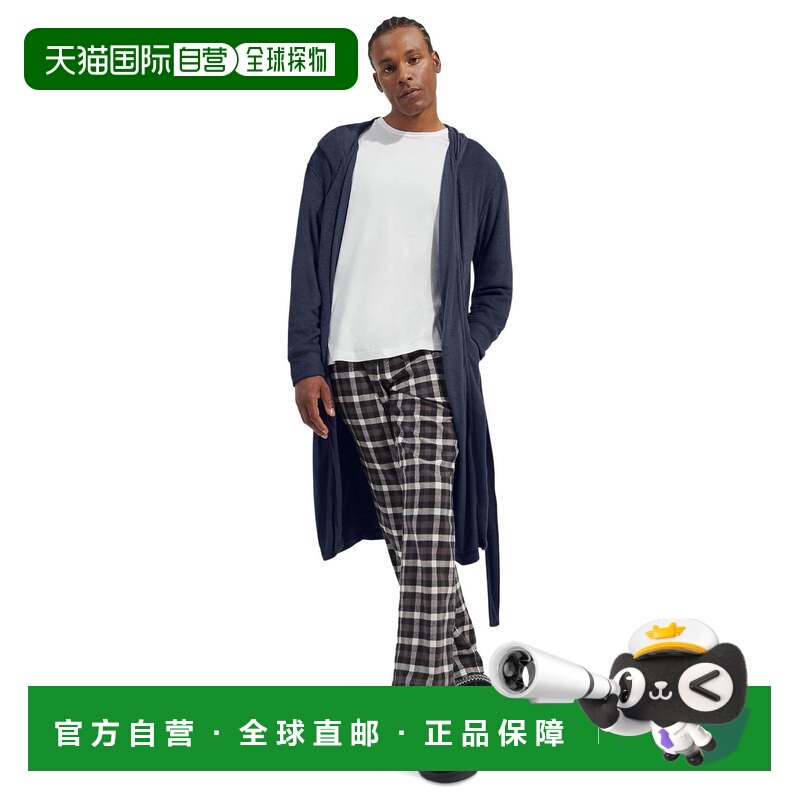自营UGG Reyes长袍男士海军蓝束腰长袖睡衣UPS911-蓝色 美国奥莱