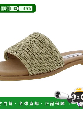 自营Steve Madden Habits女式凉鞋绿色梭织男式滑套Silde ZPO3220