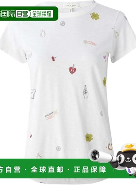 自营rag & bone Women's All Over Lucky Charm Tee - white mult