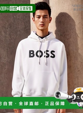 自营Hugo Boss 男式 Sullivan 16 连帽衫，白色 - 白色 美国奥莱