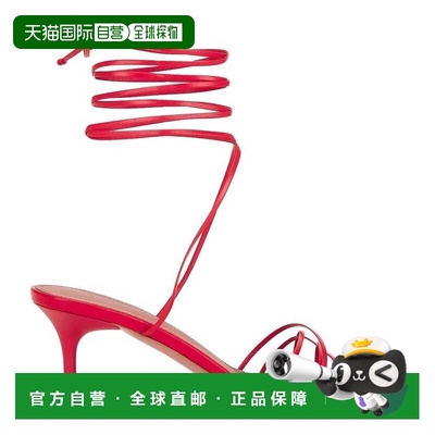自营Amina Muaddi Lori Lace Up 60 Sandals - nappa red/matte r