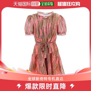 美国直邮 女士 背心衬衫 saloni 圆领吊带衣服真丝泡泡袖 裙 衬衫