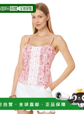 自营Women's Lilly Pulitzer Shelli Top Mizner Red Seaside Har