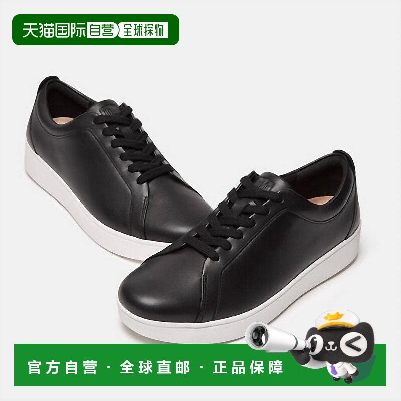 自营fitflop黑色女式拉力赛皮革板运动鞋 新款 美国奥莱直发板鞋