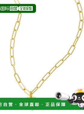 自营 Adornia 25 英寸心形吊饰回形针链项链金色 - 黄色 美国奥莱