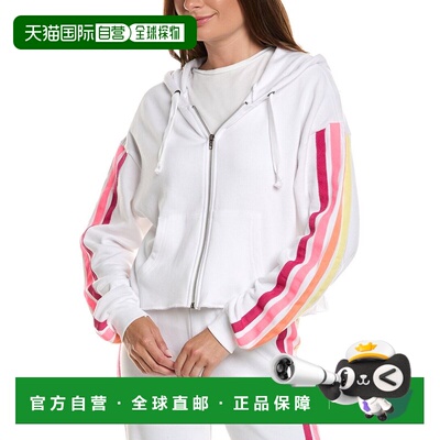 自营vintage havana复古哈瓦那条纹斜纹胶带抓绒夹克-白色 美国奥