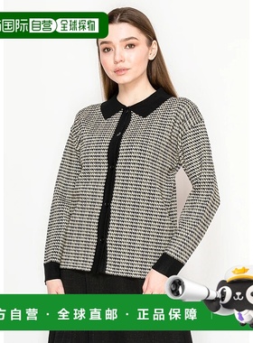 自营yal new york橄榄色Houndstooth开衫，对比色衣领-橄榄色 美