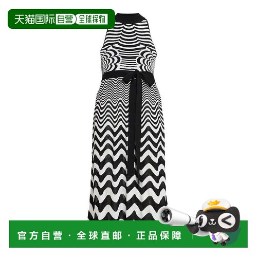 自营 marina rinaldi吻-黑白 美国奥莱直发新款连衣裙长裙针织裙