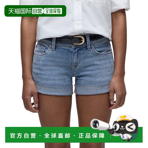 自营hudson jeansHudson牛仔裤Croxley中腰短裤-蓝色 美国奥莱直