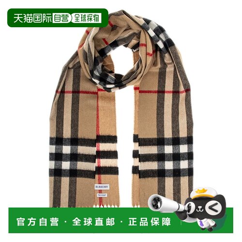自营Burberry Check Cashmere Scarf - beige 美国奥莱直发围巾