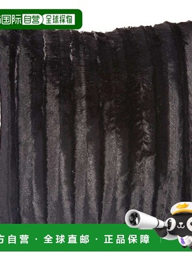 自营 Faux Addict 奢华人造毛皮枕头 - 黑色 美国奥莱直发