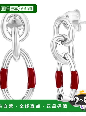 自营 simona纯银熔岩珐琅吊坠耳环 -​​ 红色 美国奥莱直发