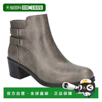 自营Easy Street Murphy Boots Women's Gray Side Zipper Block