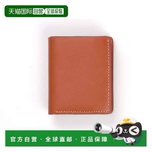 自营decent living手工制作全粒面薄双折皮革钱包 - 黑色 - 棕褐