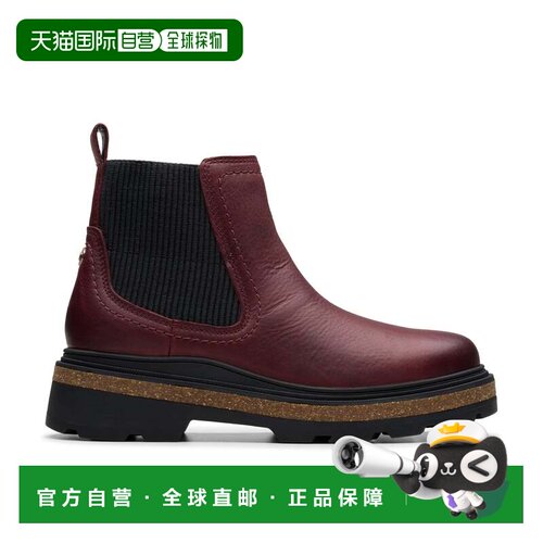 自营Clarks HencroftStepWP in Red Leather - burgundy leather