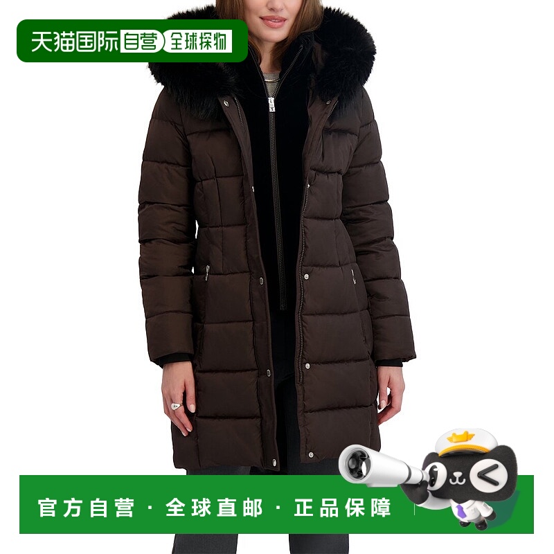 自营Tahari Dana Puffer Jacket - brown 美国奥莱直发
