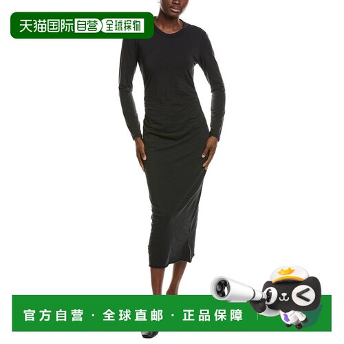 自营James Perse Ruched连衣裙-黑色 美国奥莱直发