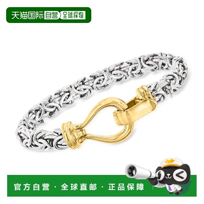 自营Ross-Simons Two-Tone Sterling Silver Byzantine Bracelet