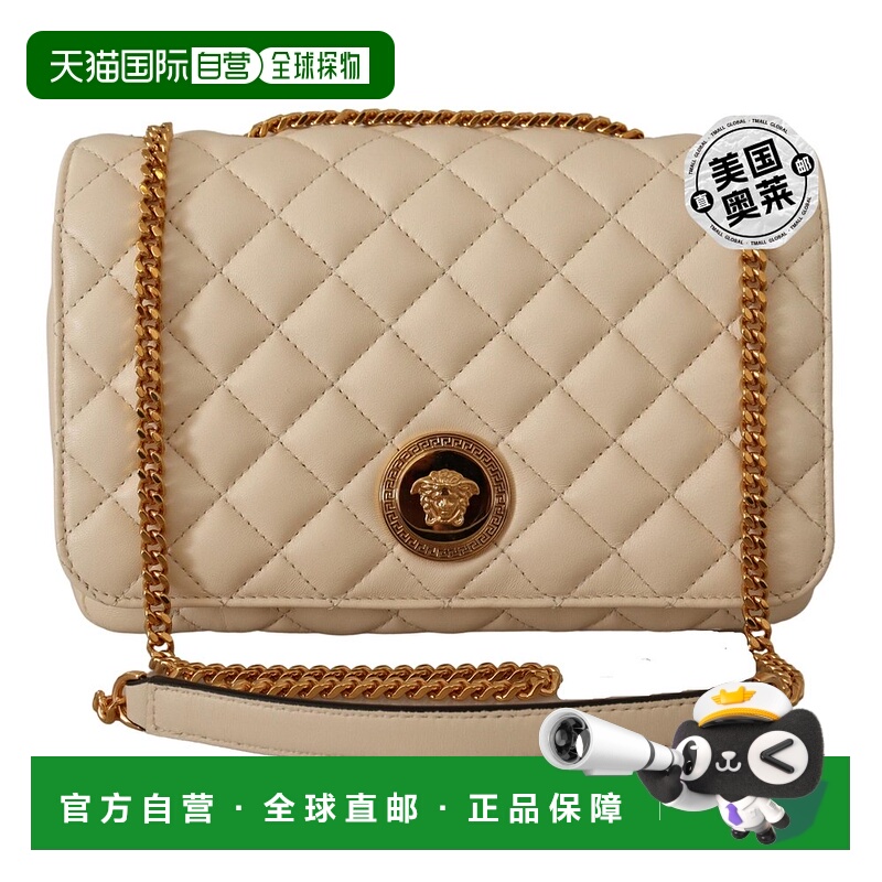 自营Versace Nappa 皮革美杜莎单肩包女士包 - 白色 美国奥莱直发