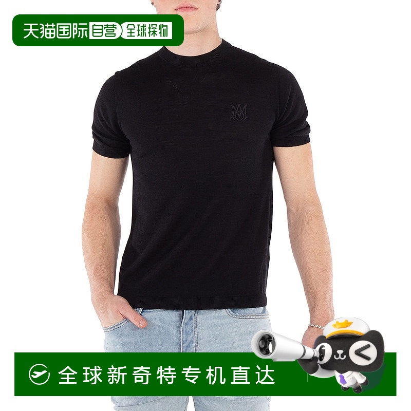 自营 Amiri男式黑色MA羊毛丝绸标志T恤-黑色 【美国奥莱】直发