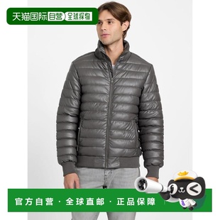 自营guessBennet Padded Faux-Leather Jacket - dark grey 美国