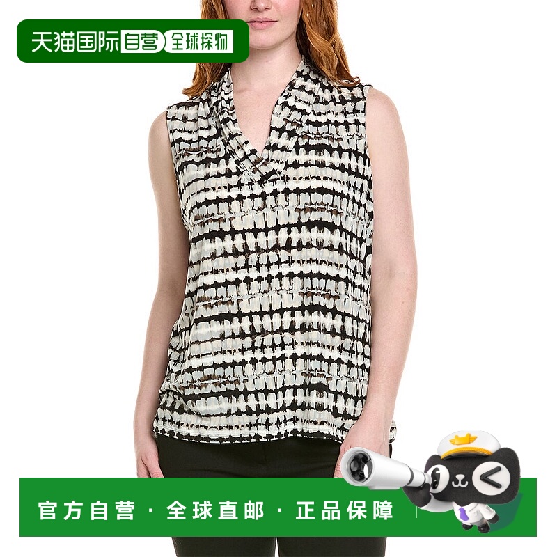 自营 Anne Klein Plus女式衬衫-黑色 美国奥莱直发