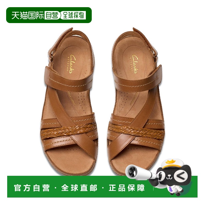 自营 clarks女式Cecily系带凉鞋，棕褐色组合 美国奥莱直发