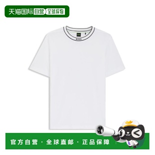 with 美国奥莱 自营bossCotton shirt neck white crew logo