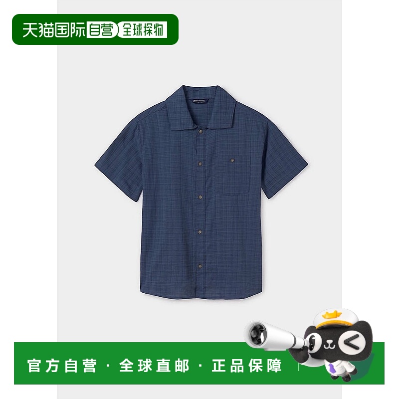 自营mayoralBoys' Micro Plaid Shirt In Midnight - midnight 美