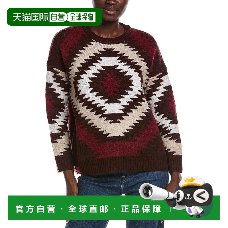 自营Vince Camuto Crewneck Aztec Sweater - red 美国奥莱直发