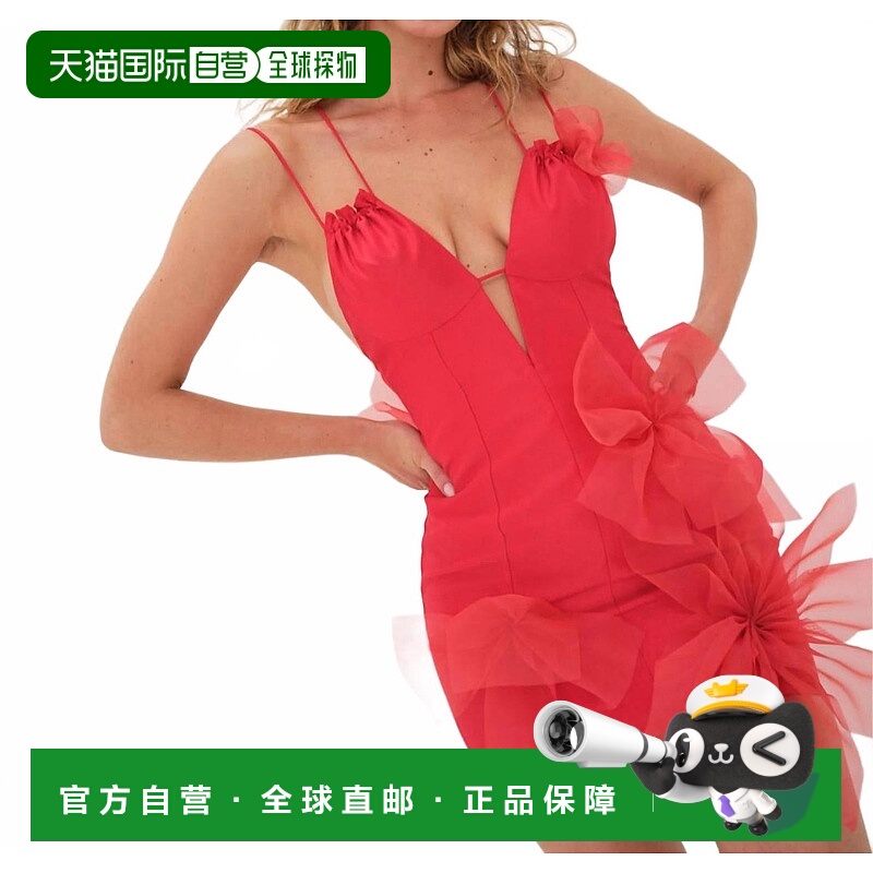 自营for love & lemons阿尔伯塔省红色迷你连衣裙 美国奥莱直发