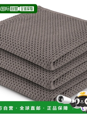 自营 zulay kitchen华夫格编织厨房毛巾 13x28 - 浅灰色 美正品