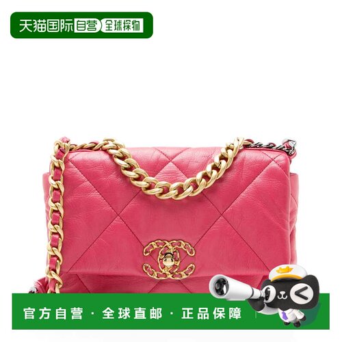 自营Chanel Lambskin 19 Medium Flap Shoulder Bag - pink 美国