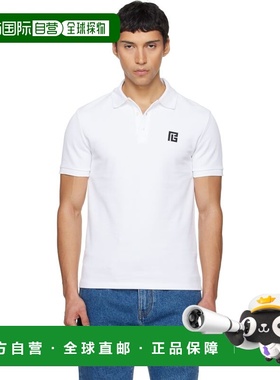 香港直邮潮奢 Balmain 巴尔曼 男士 白色 Embroidered Cotton Pol