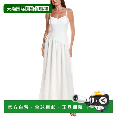 自营rene ruiz雷内 鲁伊斯甜心拼色收腰长裙-白色 美国奥莱直发