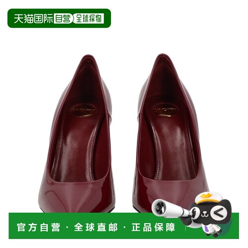自营saint laurent波尔多尖头高跟鞋，光滑漆皮饰面-勃艮第 美国