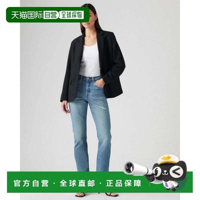 自营Women's Levi's 501 Jeans Blue Denim Medium Wash Straight