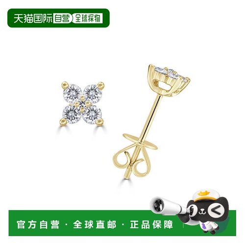 自营sabrina14k 金 & 钻石耳钉 黄色 美国奥莱直发