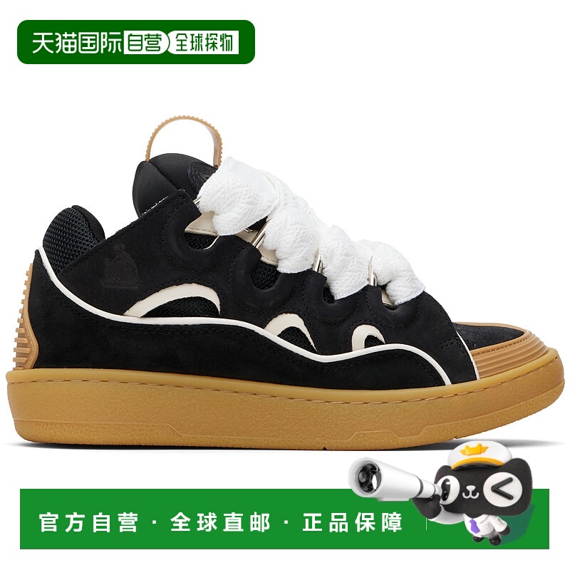1h可退 香港直邮潮奢 Lanvin 朗雯 男士 黑色 Curb Leather 运动