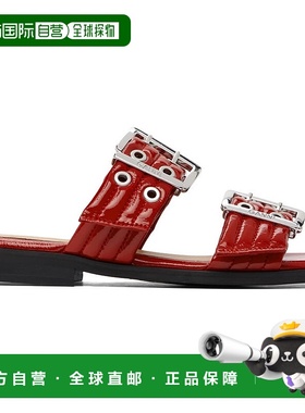 1h可退 香港直邮潮奢 GANNI 甘尼 女士 红色 Feminine Buckle Two