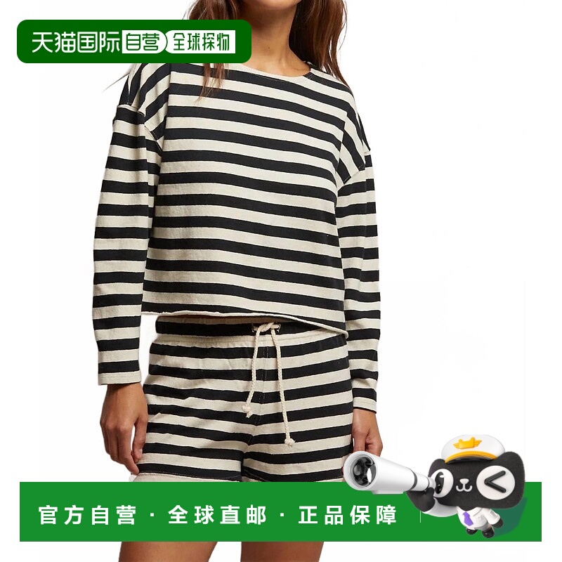 自营perfectwhiteteeTaylor Long Sleeve Top In Navy Stripe - n