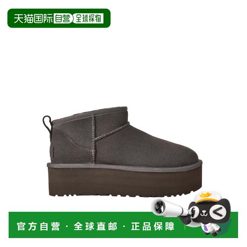 自营ugg女经典迷你踝靴-灰色 美国奥莱直发