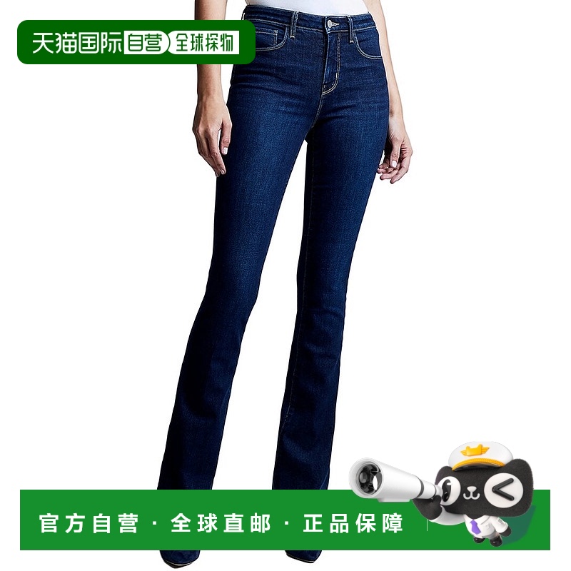 自营L'AGENCE Selma高腰时尚婴儿靴巴斯托牛仔裤-蓝色 美国奥莱直