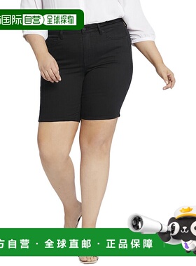 自营 NYDJ Plus Ella黑色短裤-黑色 牛仔裤新款美国直发奥莱