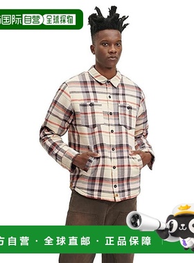 自营 UGG Braxton衬衫夹克男式莲花纽扣前领GBO320-棕色 美国奥莱