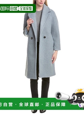 自营Tahari Ivy Medium Boucle Coat - blue 美国奥莱直发外套