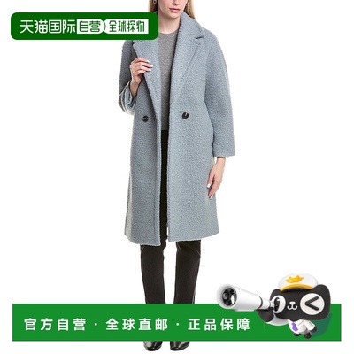 自营Tahari Ivy Medium Boucle Coat - blue 美国奥莱直发外套